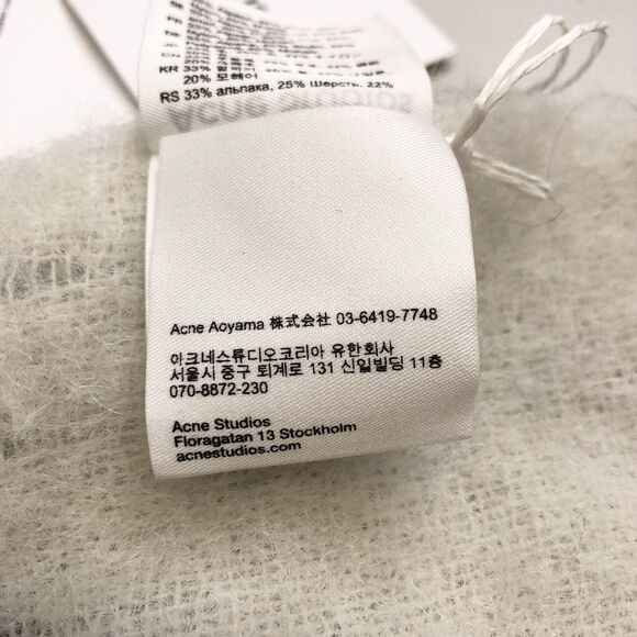 NWT ACNE STUDIOS Vally Checked Alpaca Wool Blend Scarf Black Gray Green - Picture 6 of 9